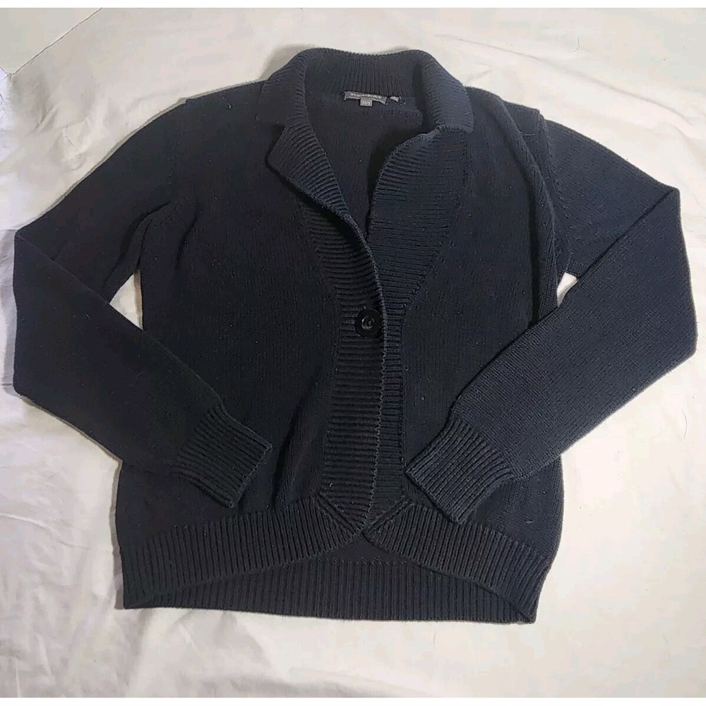 Repeat Navy Single Button 100% Cotton Knit Sweater Size 38/S‎